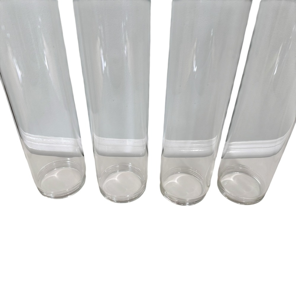 Champagne Brass Wall Sconces (2) Clear Glass Tube Vanity Lights Bathroom Hallway - Picture 12 of 16
